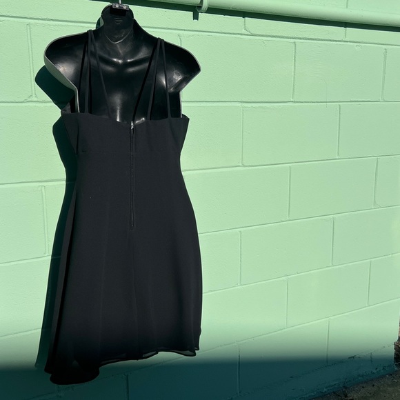 Vintage Dave & Johnny Black Mini Dress Size 6 - Picture 3 of 7